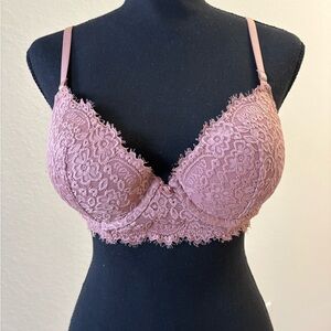 Aerie Lace Push-Up Bra in Dusty Pink